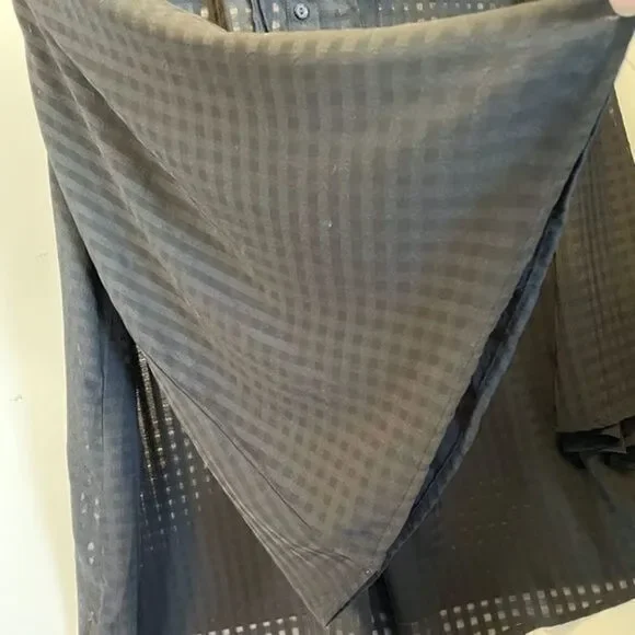 Nordstrom Blouse Womens Size 3X Black Good Luck Gem Sheer Gingham Flutter Sleev* - Picture 4 of 9